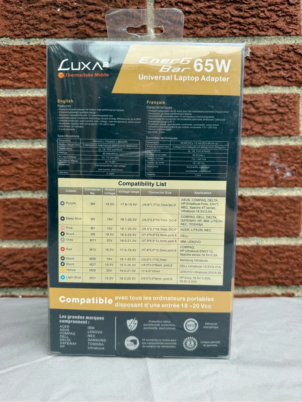LUXA2 65W Universal Laptop Charger Adapter NEW